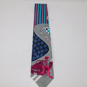 The Pink Panther Race Car Track Necktie Tie VTG 1993 Oscardo 90s